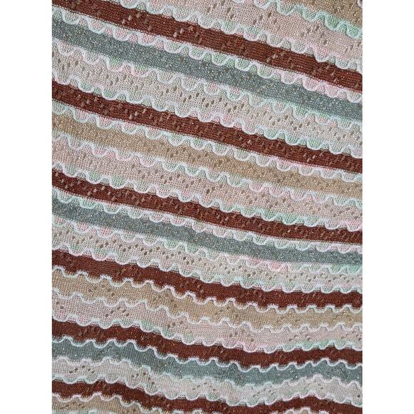 Missoni Knit Bodycon Mini Dress‎ Size 10 Multicolor Striped Boho Crisscross Back - Picture 6 of 13